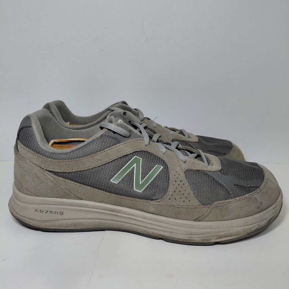 New Balance 877 v1 Walking Shoes Mens Size 11.5 D Gray Suede Sneakers MW877GT